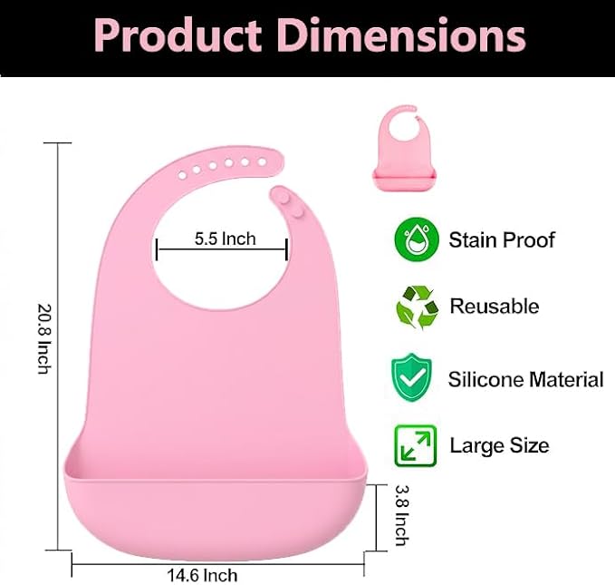 Silicone Adult Bib, Adjustable and Washable Bib - Image 6