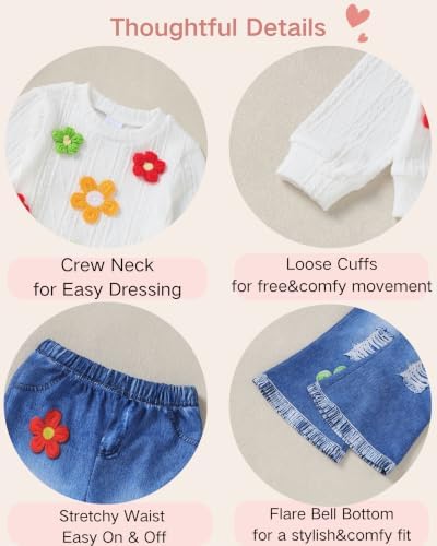 Renotemy Toddler Baby Girl Clothes Fall Winter Outfits Gifts 12Months-5T - Image 4
