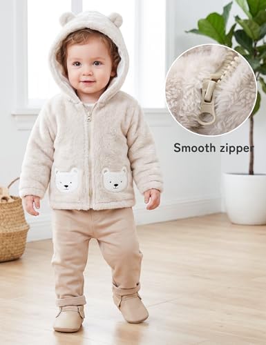 Unisex Baby Fleece Jacket Winter Sherpa Lined Hoodie - Image 4