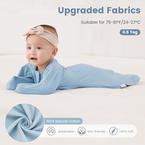 ZIGJOY Swaddle Sleep Sack 6-12 Months, 1.0 Tog Cotton Baby Swaddle Blanket - Image 5