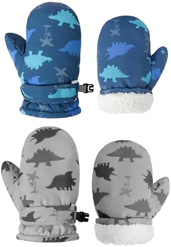 Toddler Mittens Lined Fleece Snow Gloves by Fynnsure