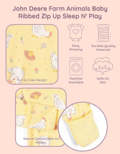 John Deere Baby Boy or Girl Footed Sleep N Play Coverall Newborn - Image 4