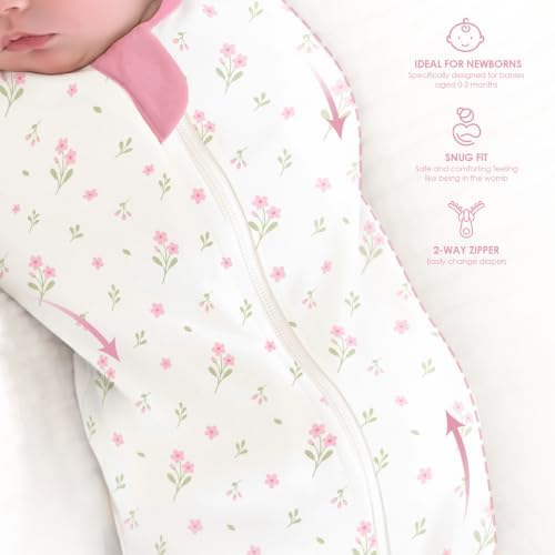 Baby Swaddle 0-2 Months, Cotton Arm-In Zipper Sleep Sack, Wearable Blankets Wrap - Image 5