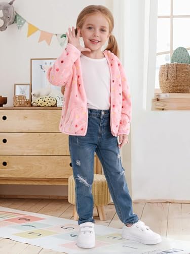 Toddler Baby Girl Fleece Jackets Fall Clothes Hooded Zip Fuzzy Coats - Image 3