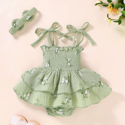 YOUNGER TREE Baby Girl Clothes Infant Summer Romper Dress Sleeveless Bodysuit - Image 4