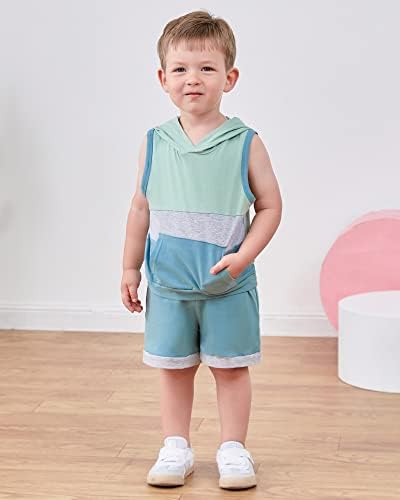 SANMIO Toddler Boy Clothes Summer Outfits Hoodie Tank Tops and Shorts Set - Image 4