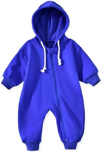 Unutiylo Unisex Baby Boys Girls Long Sleeve Infant Baby Zipper Hooded Jumpsuits by Unutiylo