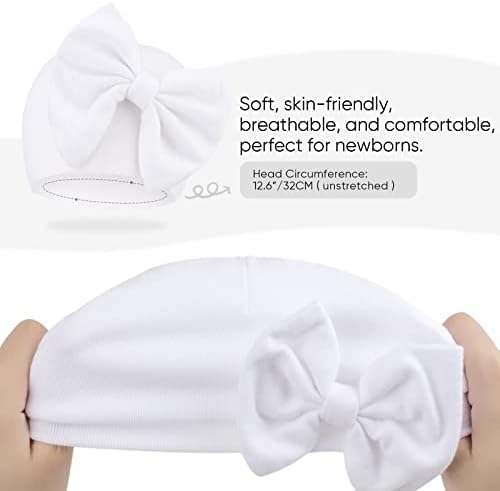 Newborn Baby Hats and Mittens Set Infant Bow Beanie Cap Toddler Gloves Newborn - Image 3