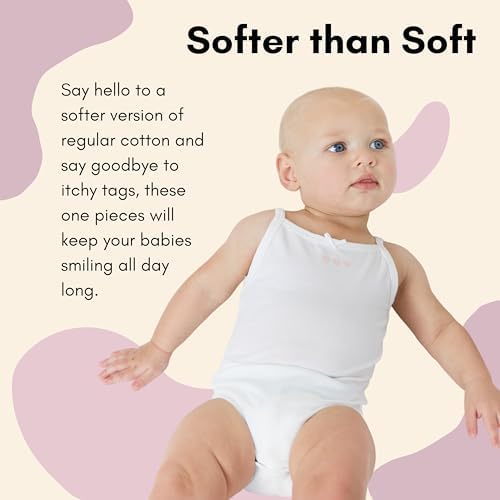 Feathers Baby Girl Tank Top Bodysuit Cotton One Piece 2 Pack, Sizes 3M-36M - Image 2