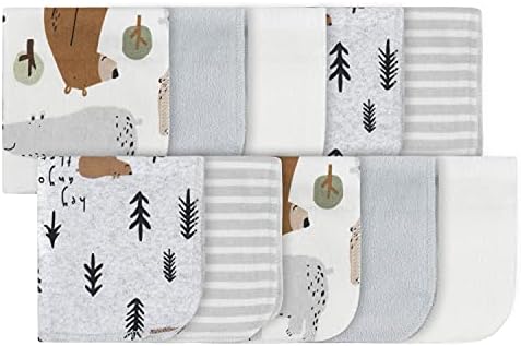 Gerber Baby 10-Pack Terry Washcloths, Bear Green, One Size by Gerber