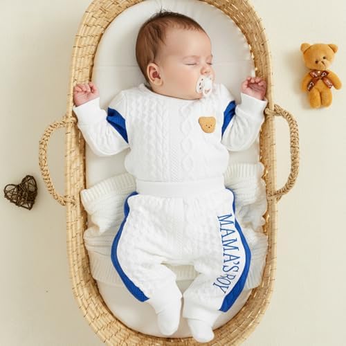 Giraropa Newborn Baby Boy Clothes Rib Knit Romper Jumpsuit Solid Sweater - Image 5