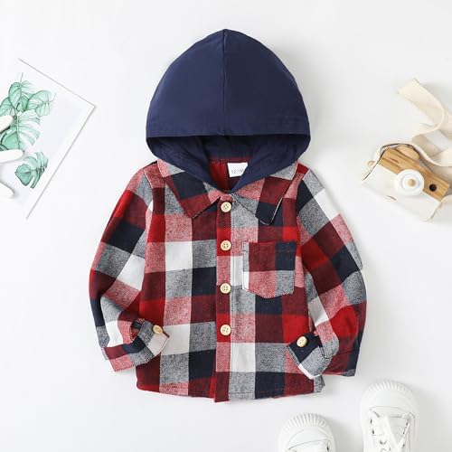 Toddler Baby Boy Long Sleeve Shirt Flannel Buffalo Plaid Shirts Button Down - Image 3