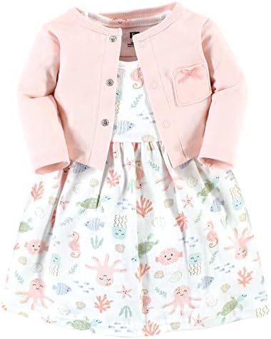 Hudson Baby Infant and Toddler Girls Cotton Dress and Cardigan Set by HudsonBaby