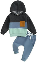 Infant Baby Boy Fall Winter Clothes Outfit Hooded Long Sweatshirt Pant Set by LIOMENGZI