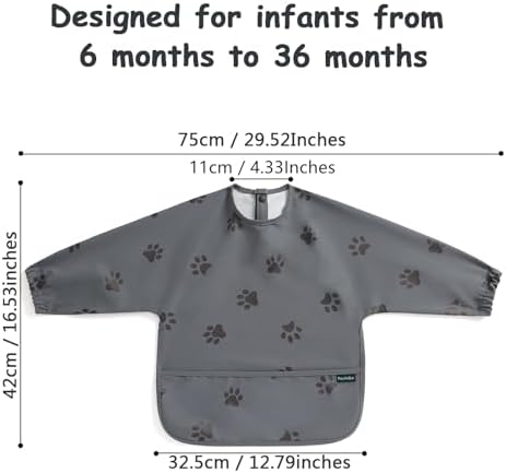Weaning Bib with Long Sleeves & BLW, Soft and Skin-Friendly Material - Image 2