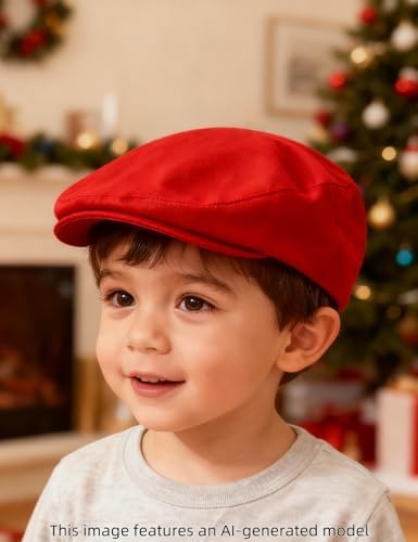 A&J DESIGN Baby Boys Newsboy Cap Toddler Kids Tweed Vintage Flat Hat - Image 5