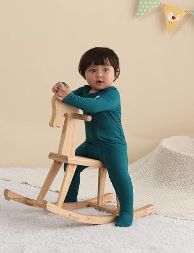 Long Sleeve Baby Bamboo Rayon Romper Infant One-Piece Double Zipper Footies | - Image 4
