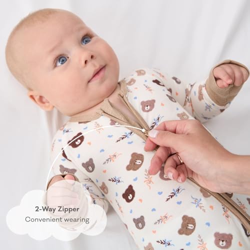 pureborn Baby Sleeper Viscose from Bamboo Zipper Footies Pjs 0-24 Months | - Image 5