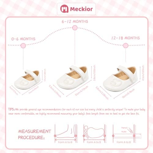 Meckior Infant Baby Girls Soft Sole Bowknot Princess Wedding Dress Mary Jane - Image 6