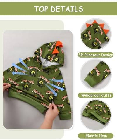 Toddler Baby Boy Clothes Dinosaur Hoodie+Pant 2Pcs Outfit Set 9M-5T - Image 2