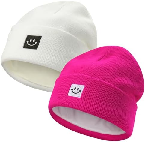 MaxNova 2 Pack Baby Beanie Fleece Lined Knit Toddler Hat by MaxNova