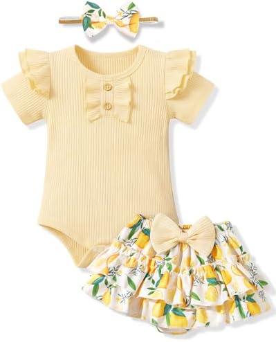 HONGTEYA Baby Girl Clothes Set Newborn Infant Summer Outfits by HONGTEYA