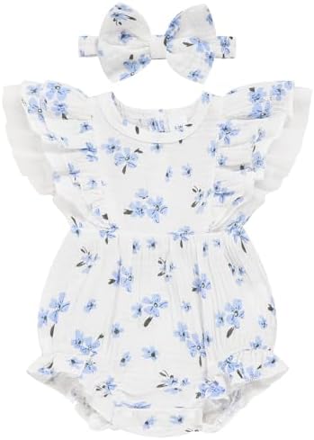 TITKKOP Ruffle Bubble Romper for Baby Girl | One-Piece Shorts Jumpsuit | Summer by TITKKOP