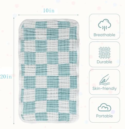 Muslin Burp Cloths 20"x10" Baby Burp Cloths 5-Pack - Image 2