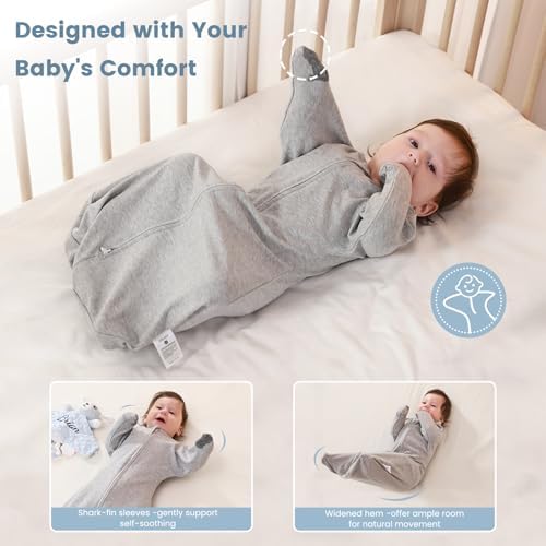 ZIGJOY Swaddle Sleep Sack 6-12 Months, 1.0 Tog Cotton Baby Swaddle Blanket - Image 4