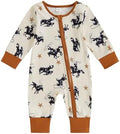 Western Baby Cowboy Clothes Neutral Zipped Fall Romper Outfit by SAYOO-Alljustforkids