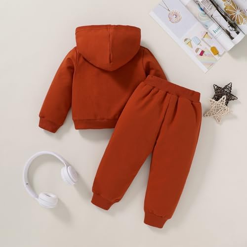 Happy Town Baby Fall Outfits for Girl Boy Long Sleeve Hoodie Top and Long - Image 3