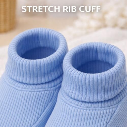 CEOBABY Baby Booties 0–3 Months, Newborn Shoes, Soft Cotton Infant Bootie Socks - Image 3