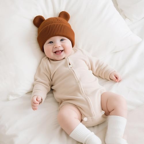 Hadetoto Cotton Baby Beanie Winter Knitted Hat - Image 2