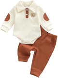 Giraropa Newborn Baby Boy Clothes Rib Knit Romper Jumpsuit Solid Sweater by Giraropa