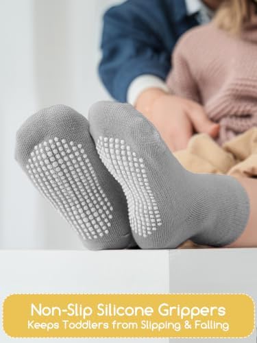 Aroveea Toddler Socks Non Slip Grip Ankle Baby 12 Pack - Image 3