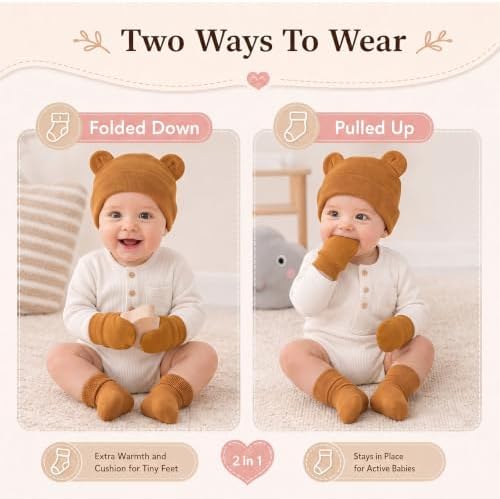 24Pcs Preemie Hats Mittens and Socks Set Combed Cotton Newborn Baby Boy Girl - Image 6