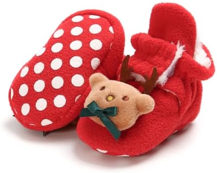 Baby Booties Cozy Fleece Slippers Soft Baby Shoes by GDSDYM