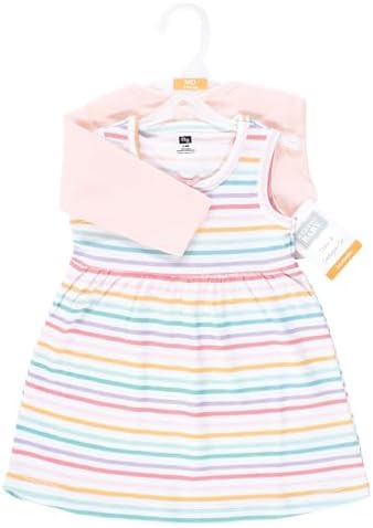 Hudson Baby Infant and Toddler Girls Cotton Dress and Cardigan Set - Image 2