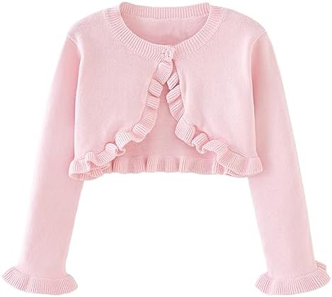 Toddler Girls Cardigan Sweater Bolero Shrug Baby Kids Long Sleeve Cropped Dress by Miccina