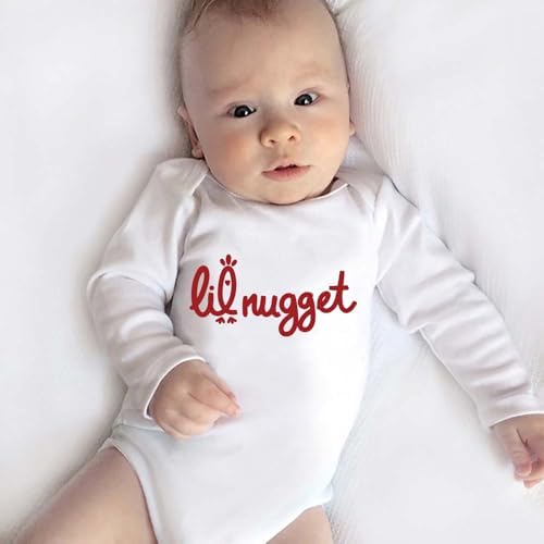 Little Nugget Bodysuit Baby Funny Lil Nugget Baby Bodysuit Chicken Bodysuits - Image 3