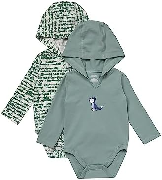 Hanes Baby Pure Comfort Long Sleeve Hoodie Bodysuits, Infant Bodysuits by Hanes