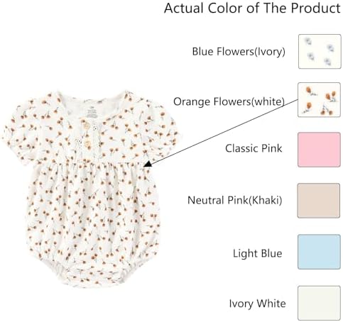 Ruliby Baby Girls Clothes Cotton Bubble Romper Summer Newborn Outfits | - Image 3
