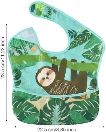 PandaEar 5 Pack Baby Bibs for Boys & Girls, Waterproof Adjustable Mealtime Bibs - Image 5
