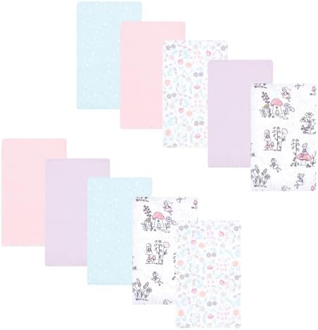 Luvable Friends Hudson Baby Flannel Burp Cloths 10pk, Garden Fairy Tale by Luvable+Friends