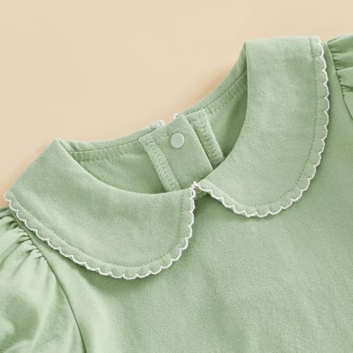 Baby Boy Girl Bubble Romper Short Sleeve Collar Summer Bodysuit - Image 4