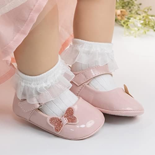 Meckior Infant Baby Girls Soft Sole Bowknot Princess Wedding Dress Mary Jane - Image 2