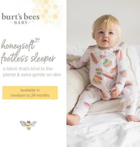 Burt's Bees Baby Honeysoft™Lyocell Footless Pajamas, One-Piece Snug Fit PJ | - Image 3