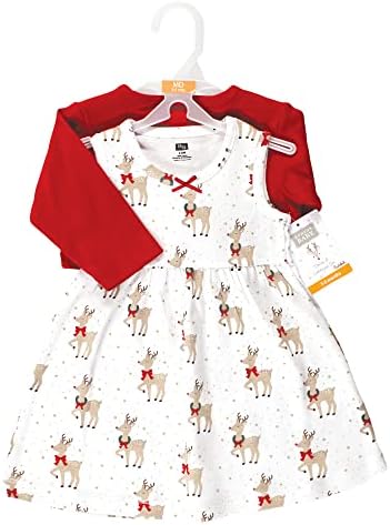Hudson Baby Infant and Toddler Girls Cotton Dress and Cardigan Set - Image 2