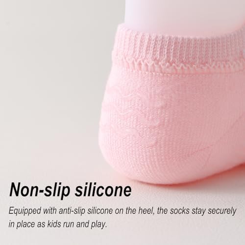 Toddler No Show Socks 10 Pairs Cotton Non Slip Baby Socks - Image 5