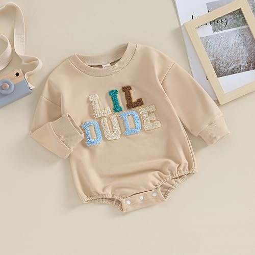 VISGOGO Newborn Infant Baby Boy Oversized Romper Sweater Bodysuits Coming Home - Image 3